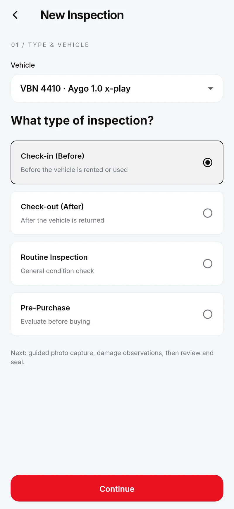 Choosing a check-in, check-out, routine or pre-purchase inspection